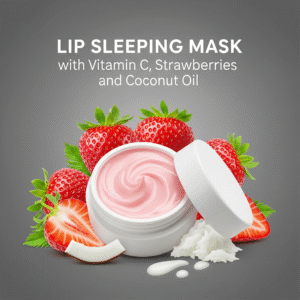 Lip Sleeping Mask with Vitamin C, Strawberries, and Coconut oil